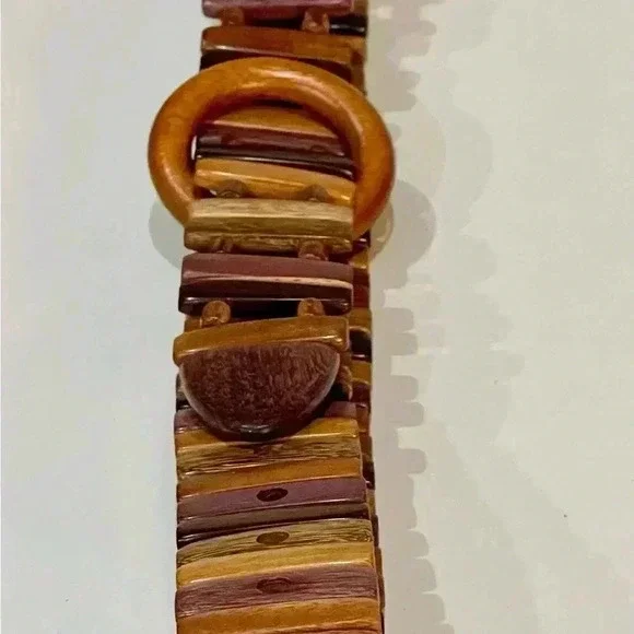 Vintage handcrafted, wooden belt, size medium-Unique and unusual - Picture 6 of 6